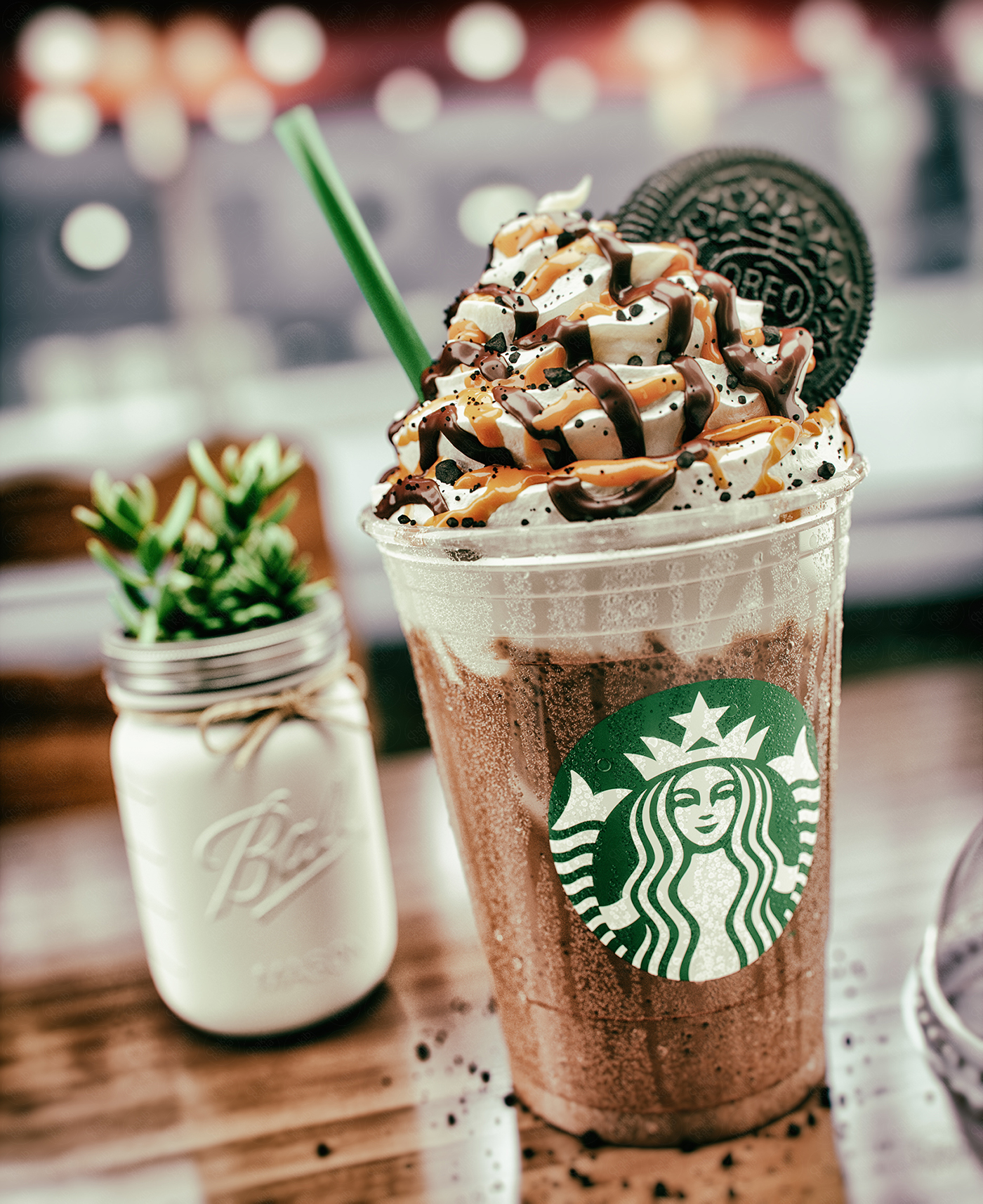 Starbucks Hidden Menu Oreo Frappuccino with chocolate and vanilla.